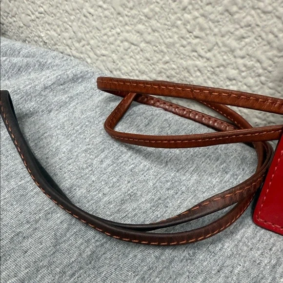 Rare Vintage Coach Red Patent Lanyard with Monkey Design - Picture 4 of 10